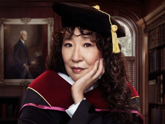 Una foto di Sandra Oh nella locandina de La Direttrice