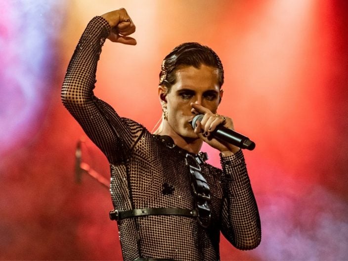 Damiano dei Maneskin sul palco