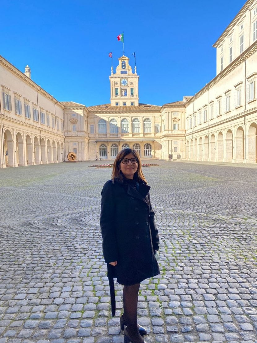 Maria Ester Contrera, al Quirinale, in occasione del premio ricevuto dal presidente Mattarella