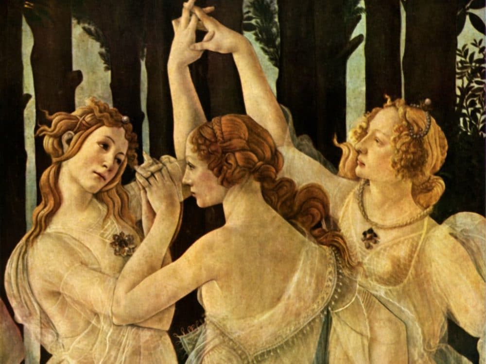 Le Tre Grazie dipinte da Sandro Botticelli, emblema della bellezza femminile "eterea"