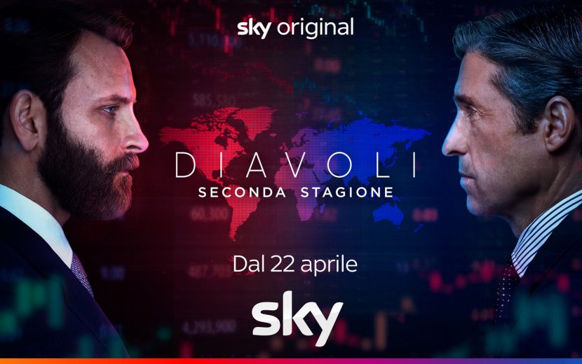 La locandina di Diavoli 2, la seconda stagione della serie tv Sky.