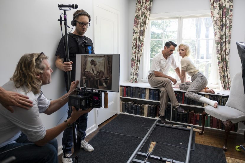 Andrew Dominik, Bobby Cannavale e Ana de Armas sul set di Blonde.