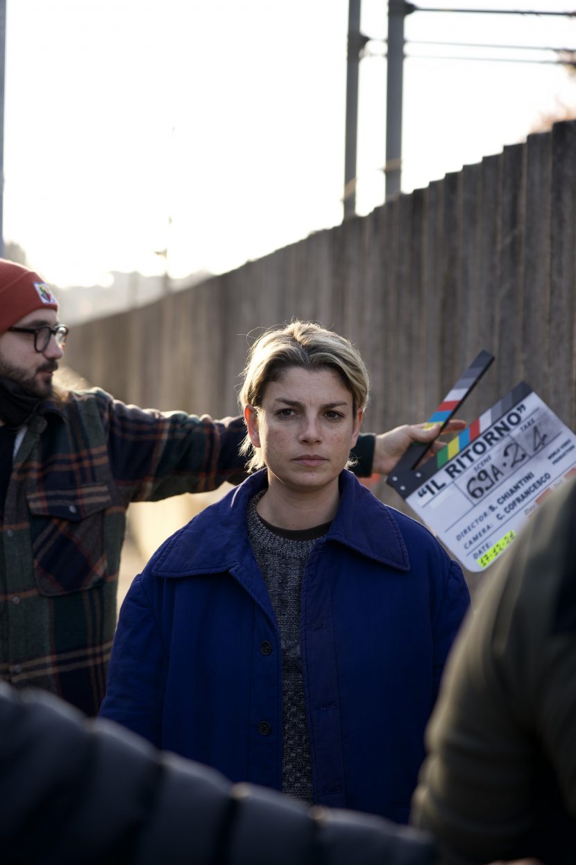 Emma Marrone sul set del film Il ritorno.