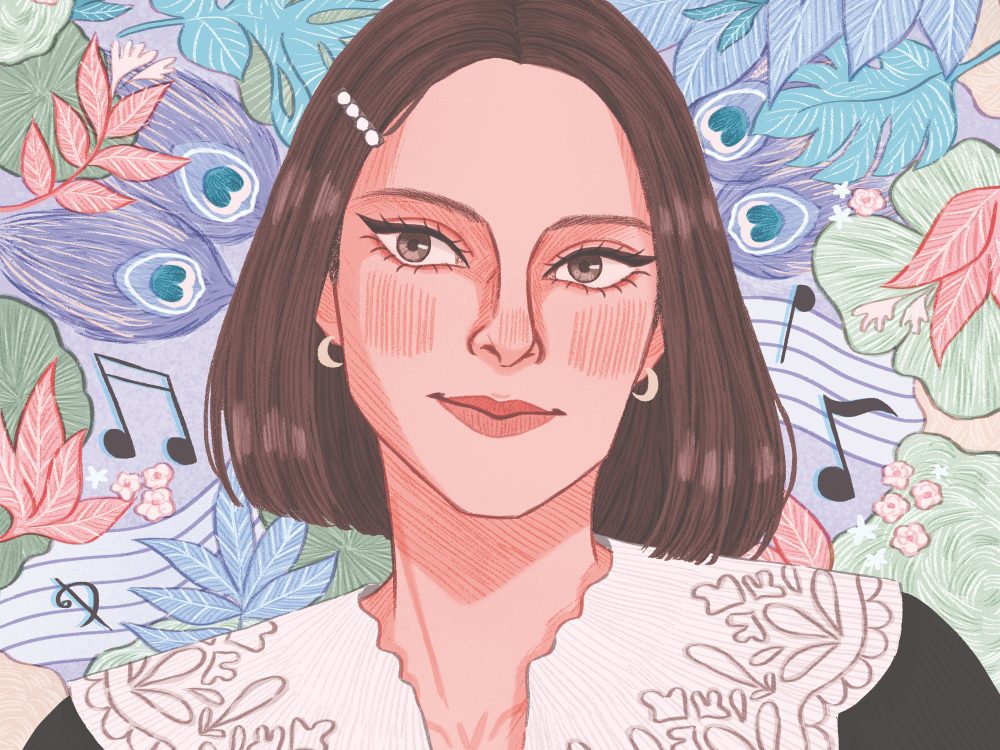 Francesca Michielin in un'illustrazione del libro. In apertura: Sofia Viscardi