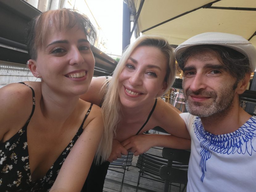 Caterina Damiano, Romina Falconi e Pietro Cerniglia, a Palermo.