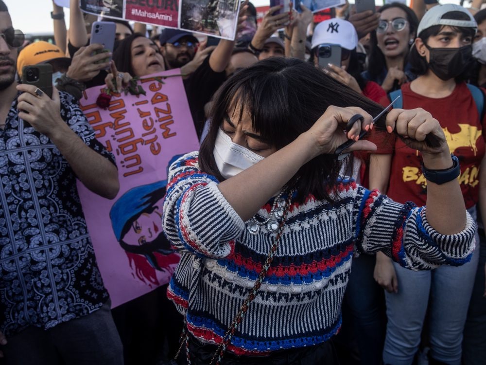 Manifestazione di solidarietà per le donne iraniane in Turchia