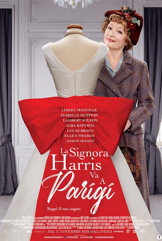 Il poster del film La Signora Harris va a Parigi.