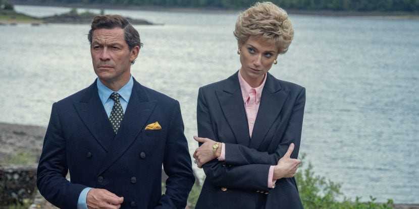 Dominic West ed Elizabeth Debicki nella serie tv The Crown 5.