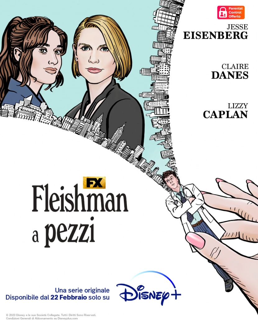 Il poster italiano della serie tv Disney+ Fleishman a pezzi.