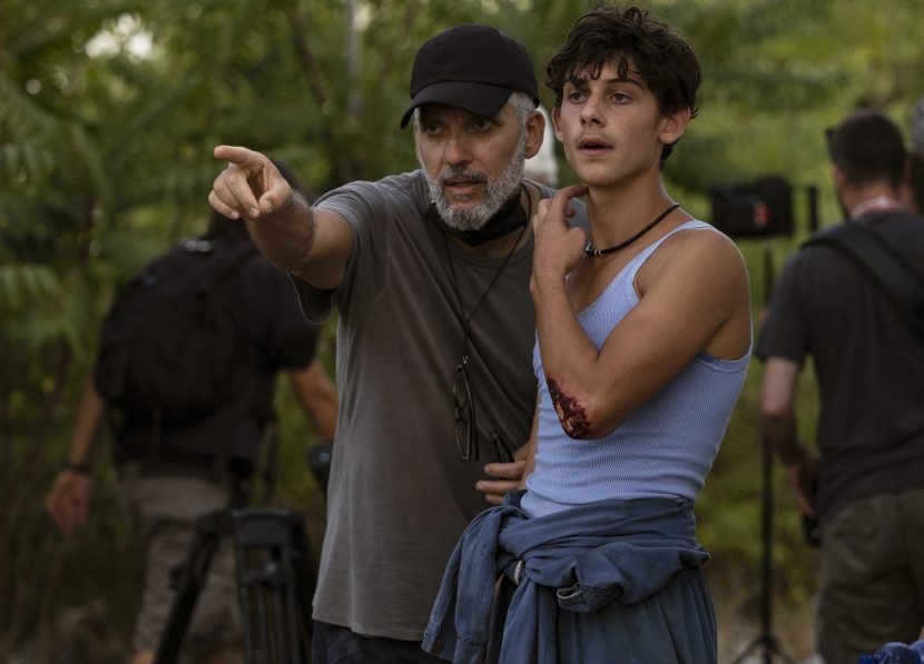 Giuseppe Fiorello e Samuele Segreto sul set di Stranizza d'amuri.