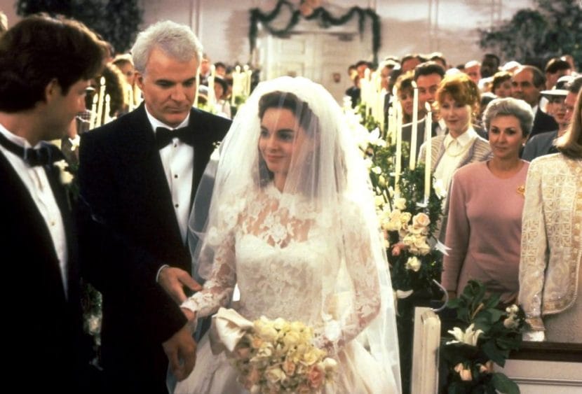 George Newbern, Steve Martin e Kimberly Williams in Il padre della sposa (1991).