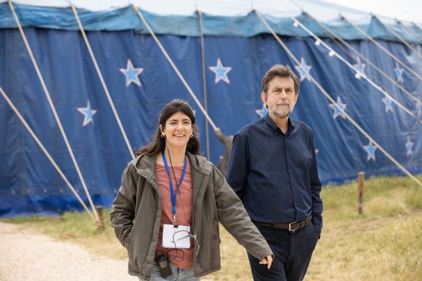 Arianna Pozzoli e Nanni Moretti nel film Il sol dell'avvenire.