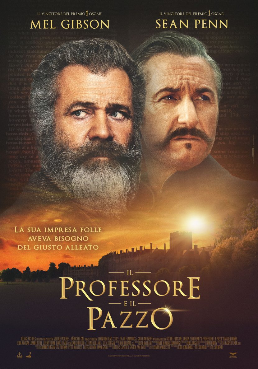 Il poster del film di Canale 5 Il professore e il pazzo.