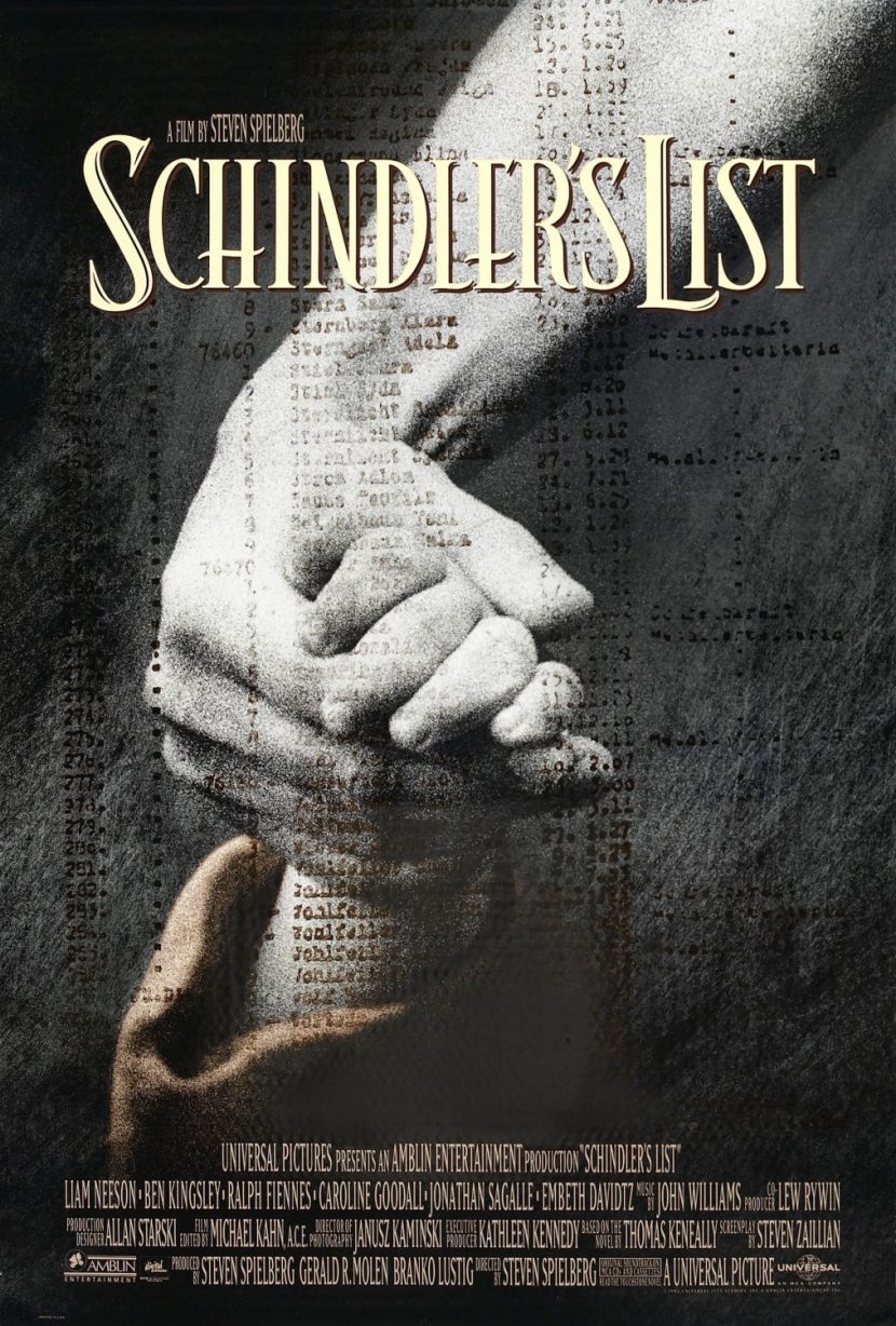 Il poster del film Schindler's List.