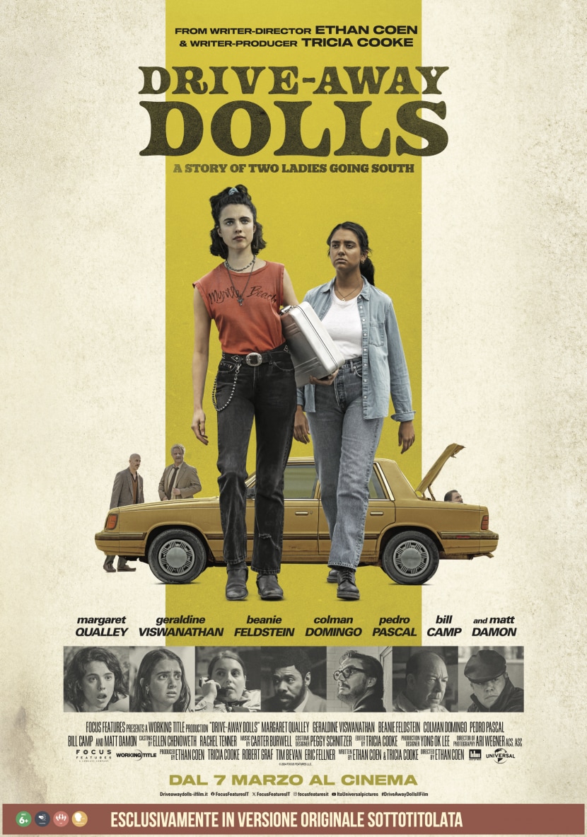 Il poster italiano del film Drive-Away Dolls.