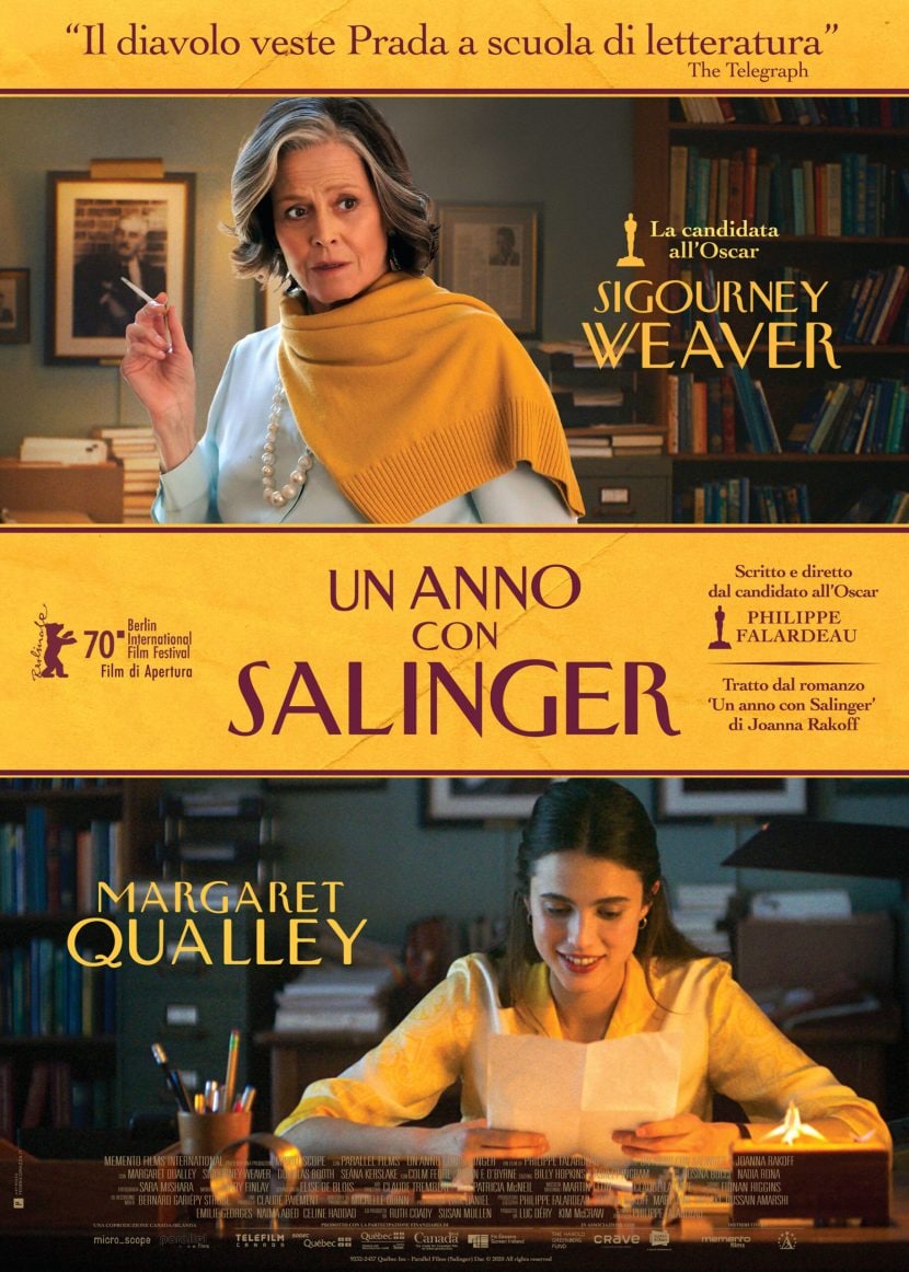 Il poster di Un anno con Salinger, il film trasmesso da Rai Movie.