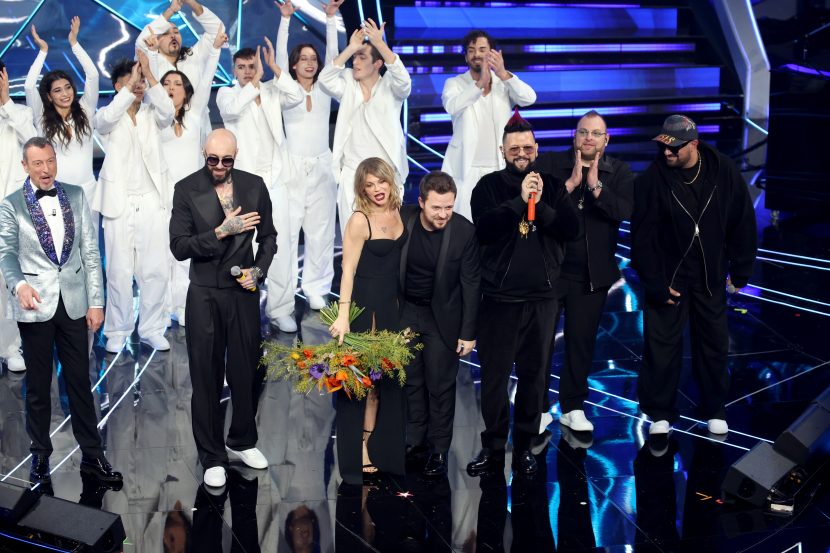 Amadeus, Alessandra Amoroso, i Boombadash e Francesco Maria Mancarella a Sanremo 2024.