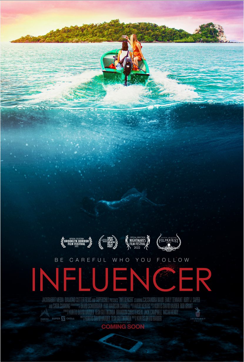 Il poster originale del film di Rai 4 Influencer - L'isola delle illusioni.