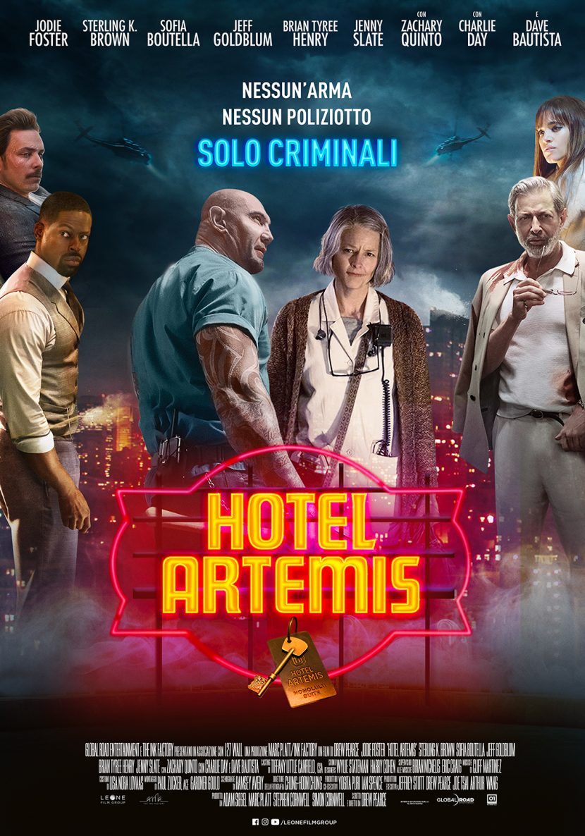 Il poster del film di Rai Movie Hotel Artemis.