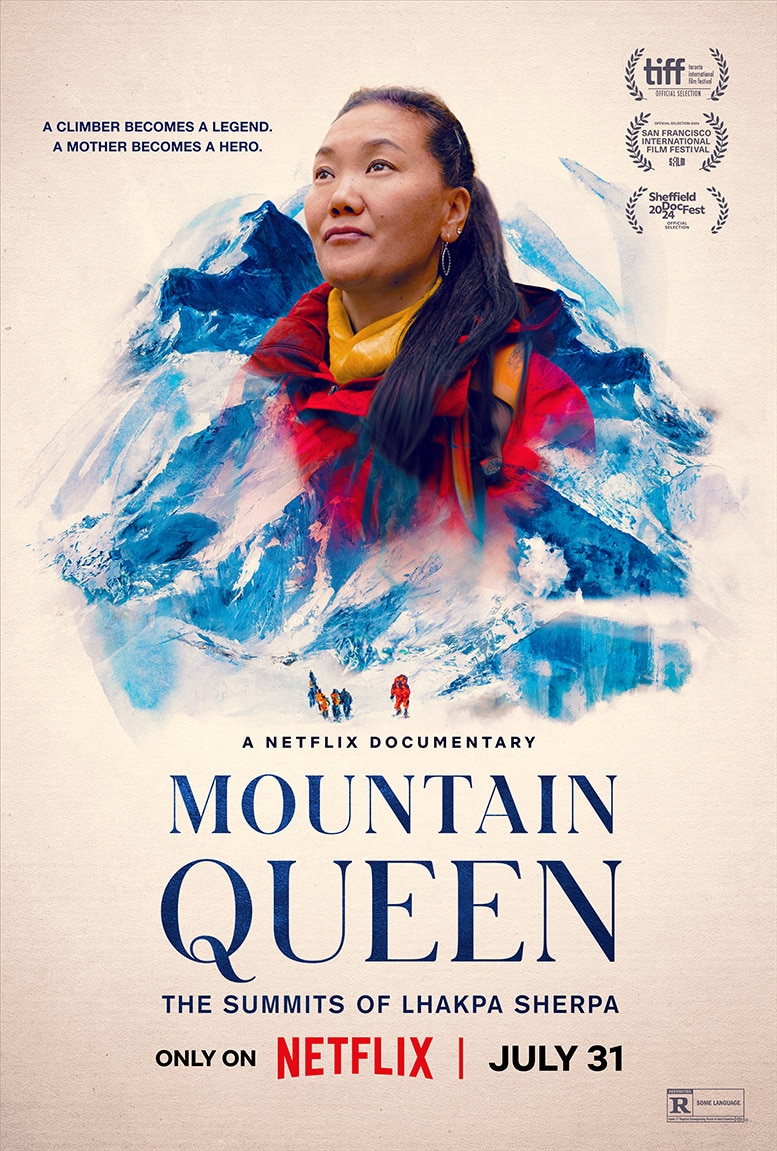 Il poster originale del film Netflix Mountain Queen: La scalata di Lhapka Sherpa