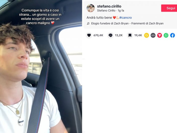 stefano cirillo tiktok chiara facchetti annuncio leucemia