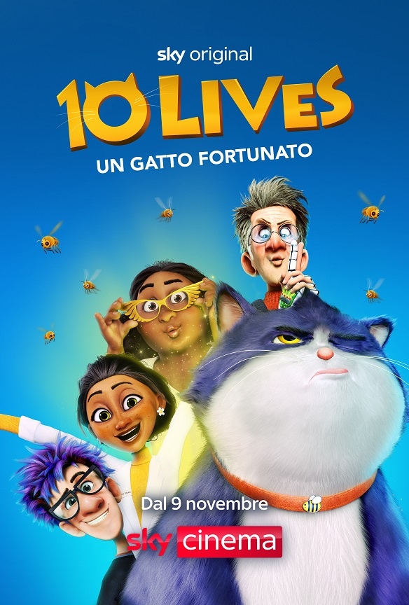 Il poster italiano del film Sky 10 Lives - Un gatto fortunato.