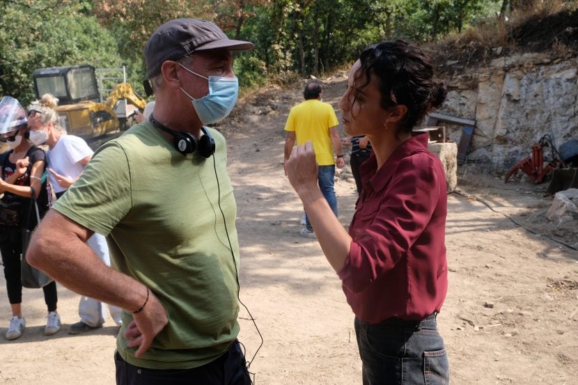 Astrid Meloni sul set del film La terra dei pastori.